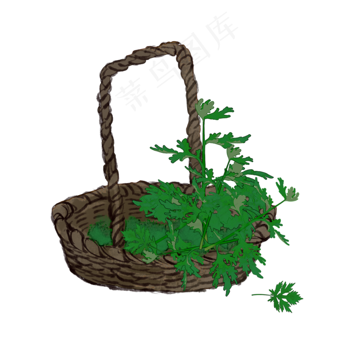 一篮艾草绿色艾草端午节PNG素材(2000X2000(DPI:300))psd模版下载