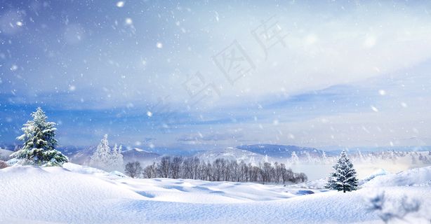 简约唯美雪景创意合成