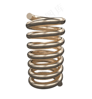 弹簧玫瑰金写实金属弹簧拉伸图装