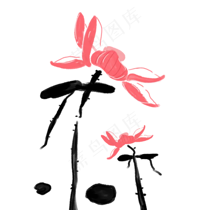中国风荷花设计素材(2000X2000(DPI:300))psd模版下载