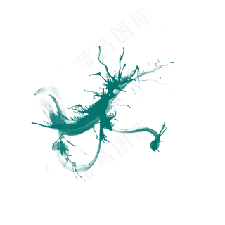 绿色油漆喷溅笔刷效果