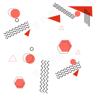 简约几何图案孟菲斯,免抠元素
