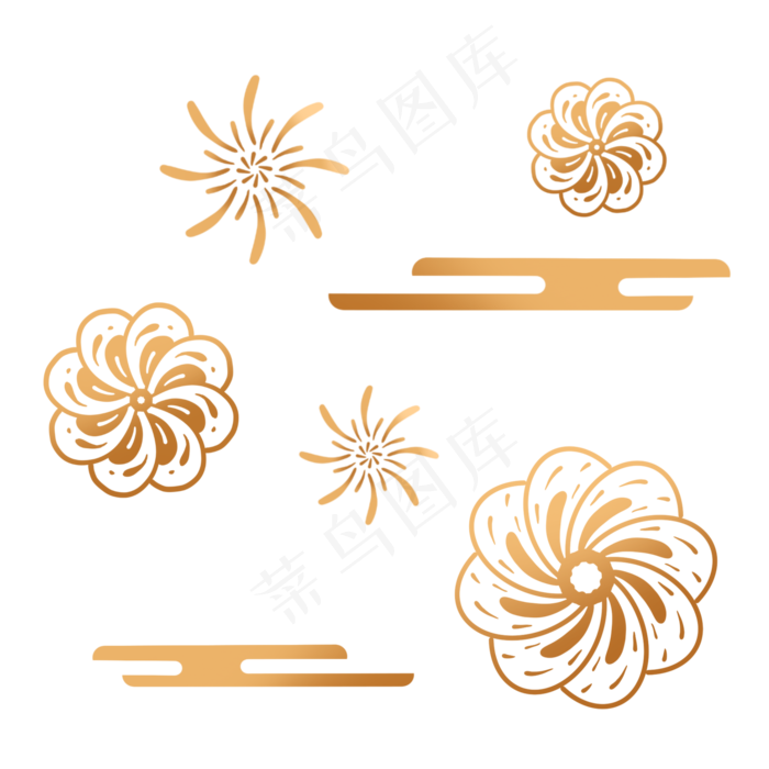 鼠年新年烟花祥云底纹花纹纹理,免抠元素