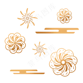 鼠年新年烟花祥云底纹花纹纹理,免抠元素