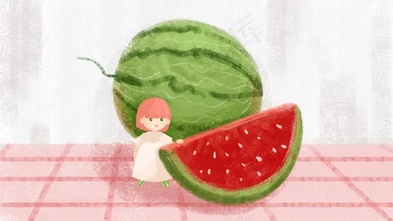 西瓜 水果 小清新手绘风 西瓜 水果 小清新手绘风