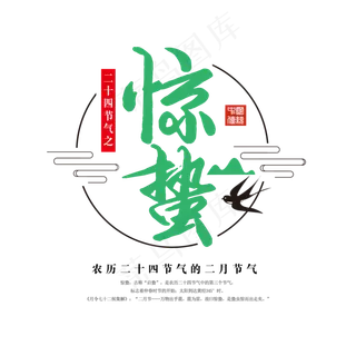 绿色创意惊蛰艺术字