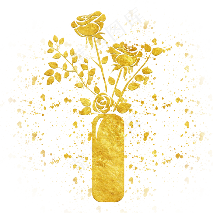 中国风传统烫金鲜花花纹装饰图之(2500X2500(DPI:300))psd模版下载