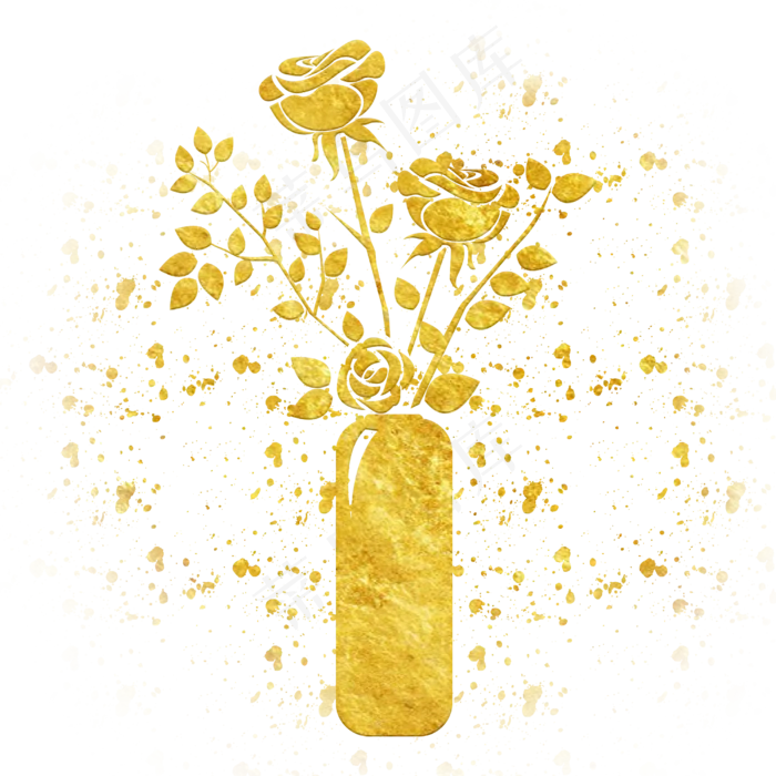 中国风传统烫金鲜花花纹装饰图之(2500X2500(DPI:300))psd模版下载