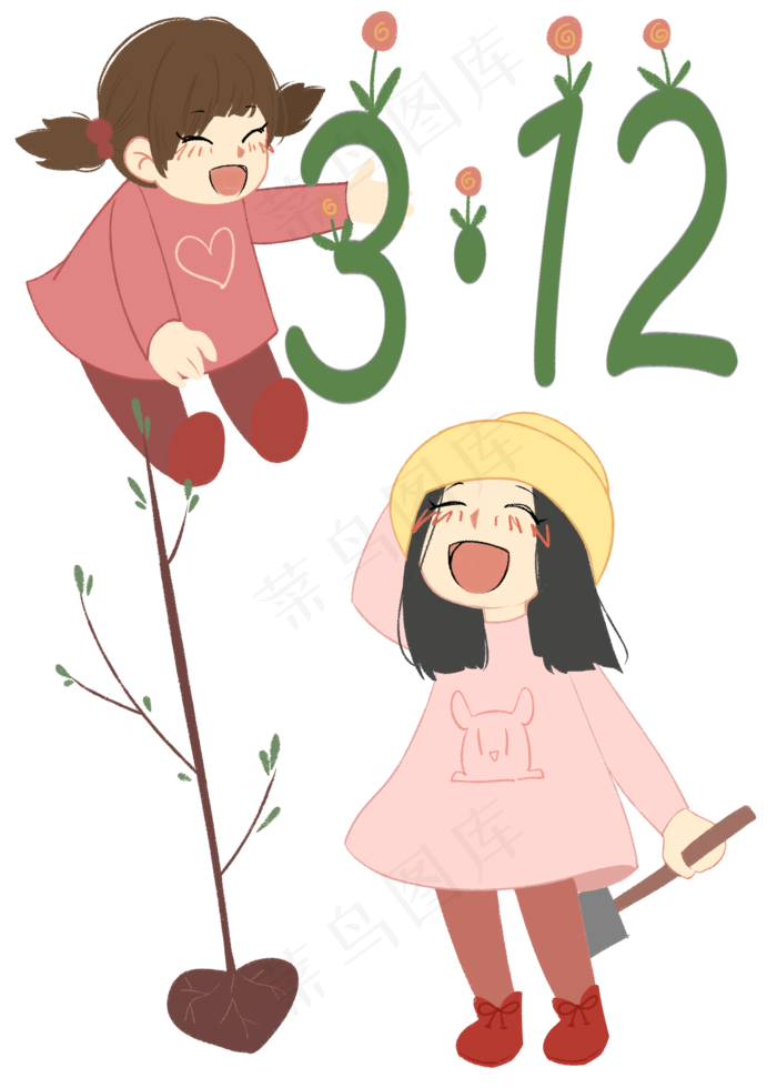 植树节开心的小孩(2000X3020(DPI:300))