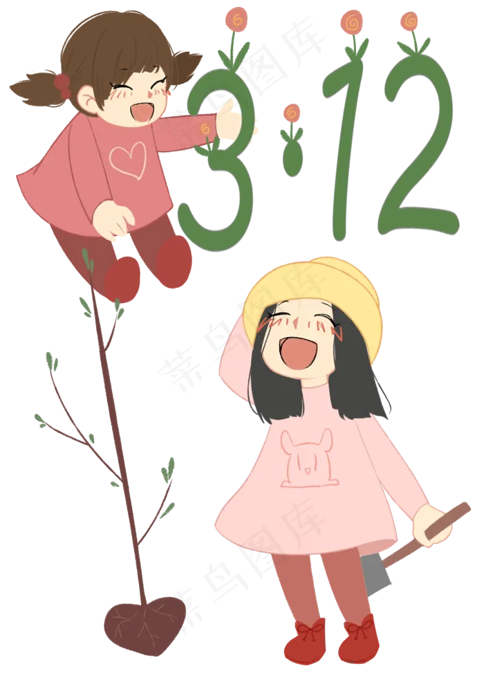 植树节开心的小孩(2000X3020(DPI:300))