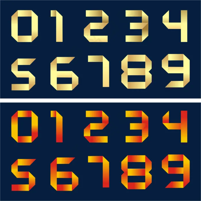 渐变折纸数字艺术字,免抠元素艺术字(2362*2362px)psd模版下载