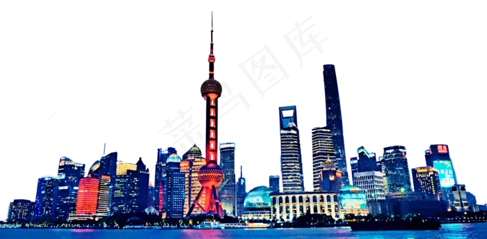 东方明珠金茂大厦,免抠元素(2000*982px 300 dpi )psd模版下载