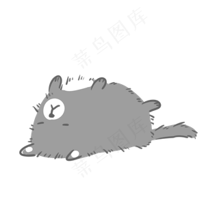 躺在地上休息的小灰狗