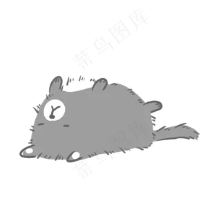 躺在地上休息的小灰狗