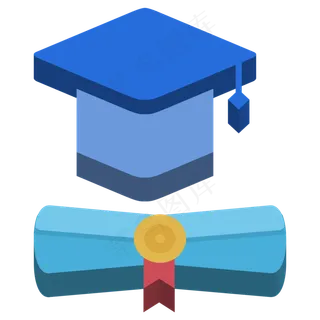 毕业帽文凭图标,免抠元素