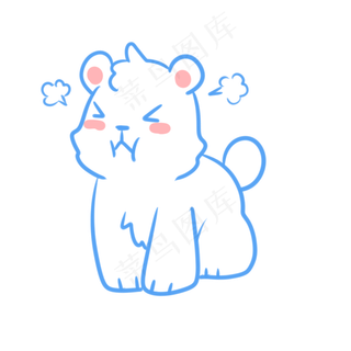 正在生气的小白熊