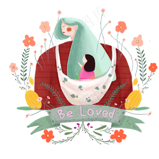 庆祝母亲节手绘装饰画