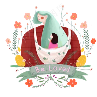 庆祝母亲节手绘装饰画