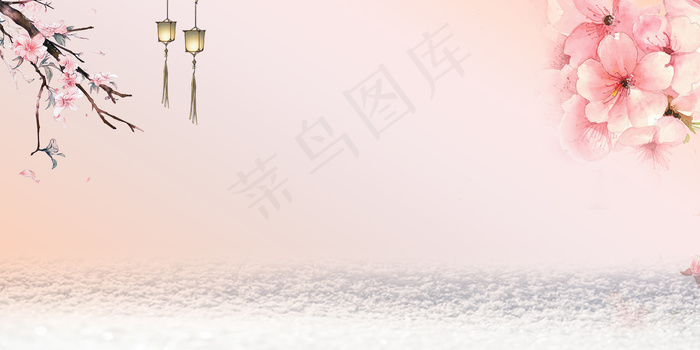 中国风大寒背景海报