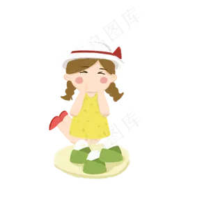 吃粽子的小女孩免扣图
