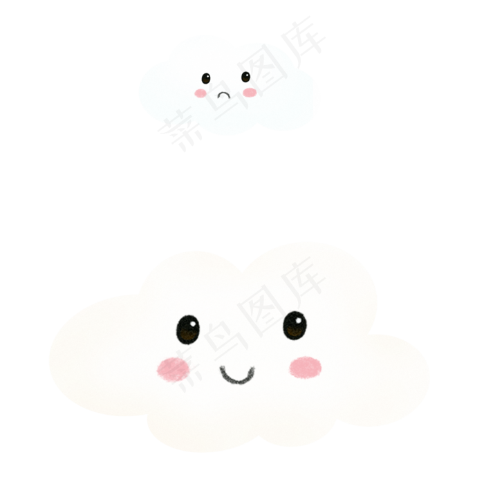 通用卡通手绘矢量可爱心情小云朵,免抠元素