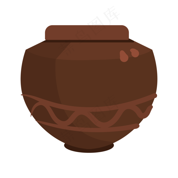 棕色酿酒酒坛插画,免抠元素