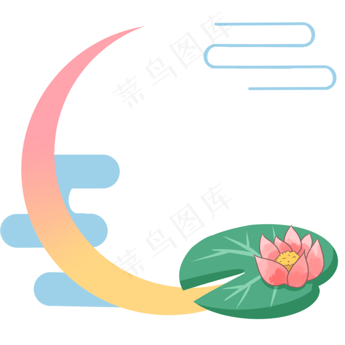 中秋节荷花边框(2000X2000(DPI:299))psd模版下载