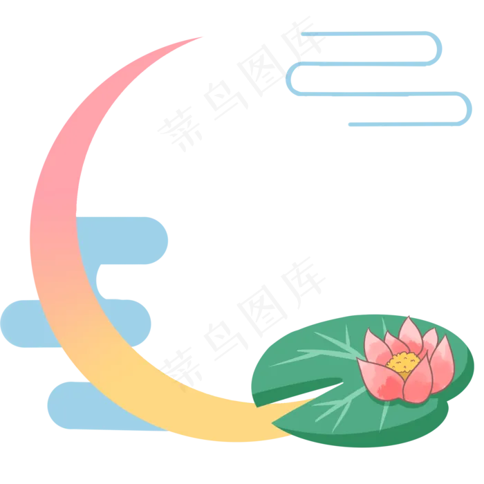 中秋节荷花边框(2000X2000(DPI:299))psd模版下载