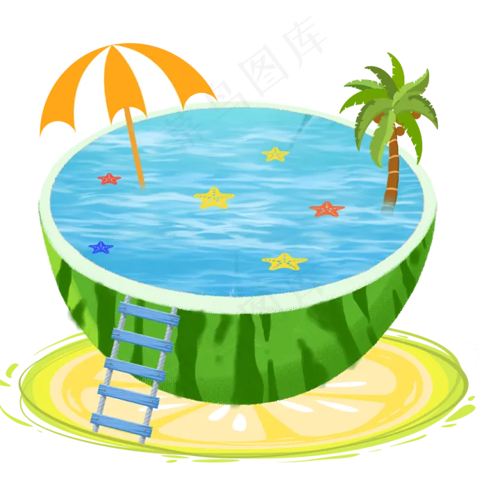 乘凉游泳(2000X2000(DPI:300))psd模版下载