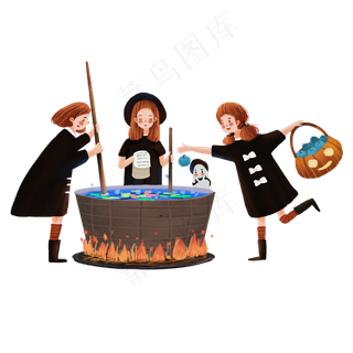 万圣节魔女炼药,免抠元素