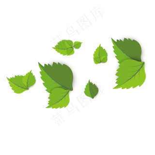漂浮树叶装饰矢量元素,免抠元素