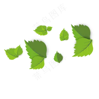 漂浮树叶装饰矢量元素,免抠元素