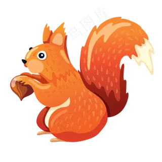 立秋啃松子的小松鼠,免抠元素