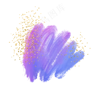 金粉水彩笔触,免抠元素