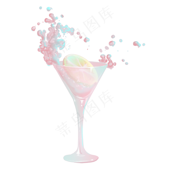 梦幻唯美彩虹鸡尾酒(3500X3500(DPI:300))psd模版下载