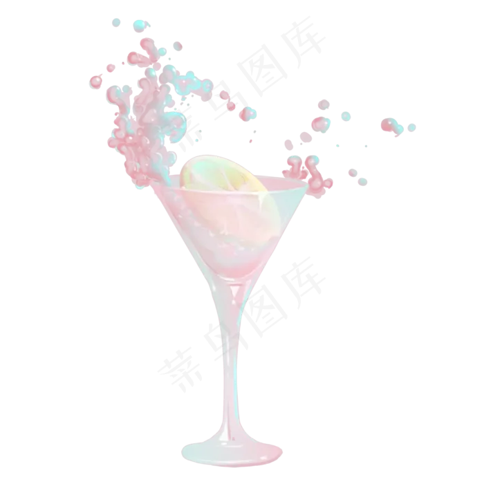 梦幻唯美彩虹鸡尾酒(3500X3500(DPI:300))psd模版下载