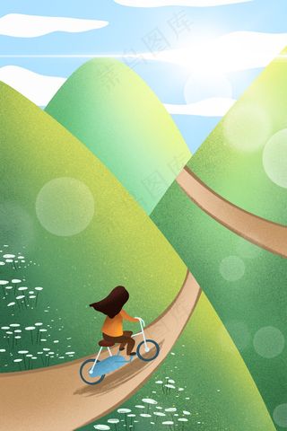 春天五一郊游骑行出游