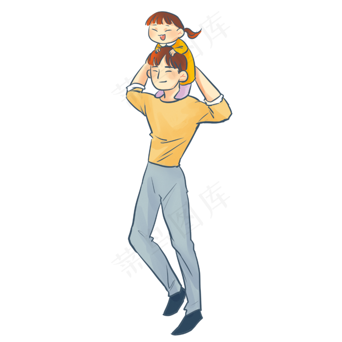 孩子骑父亲脖子(3000X3000(DPI:300))psd模版下载