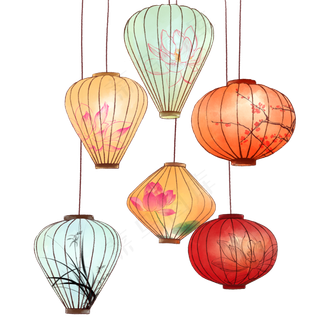 新年元宵节花灯夜,免抠元素