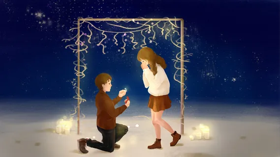 情人节浪漫情侣求婚 情人节浪漫情侣求婚