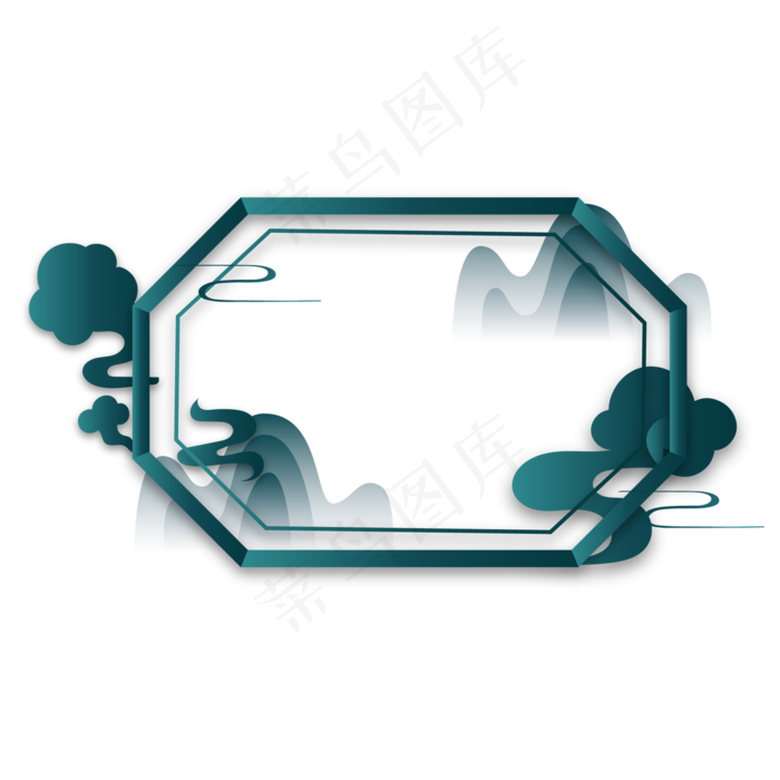 新中式墨绿色边框