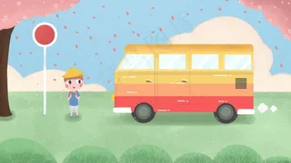 春天花草粉色小清新