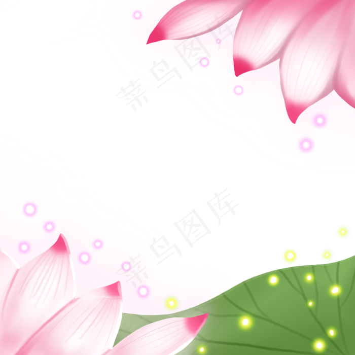 荷花边框装饰荷花荧光