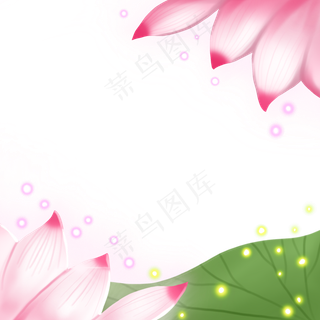 荷花边框装饰荷花荧光