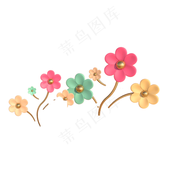 卡通美丽鲜花下载(2000X2000(DPI:300))psd模版下载
