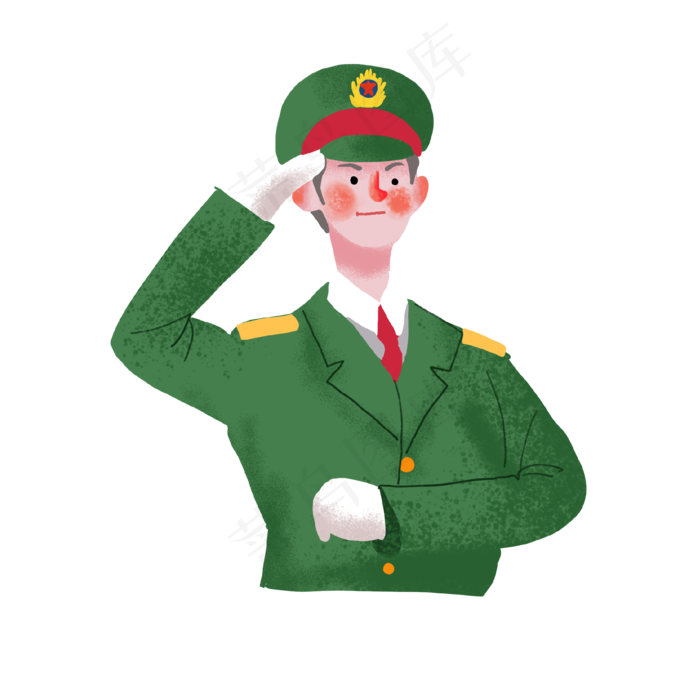 八一建军节扁平风手绘