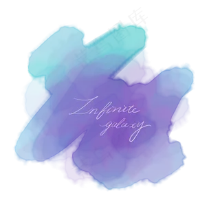 蓝色水彩墨迹分层晕染