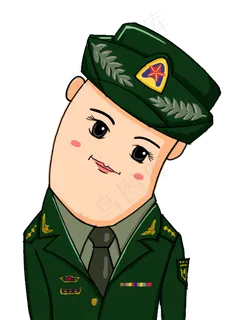 建党节手绘Q版陆军女兵
