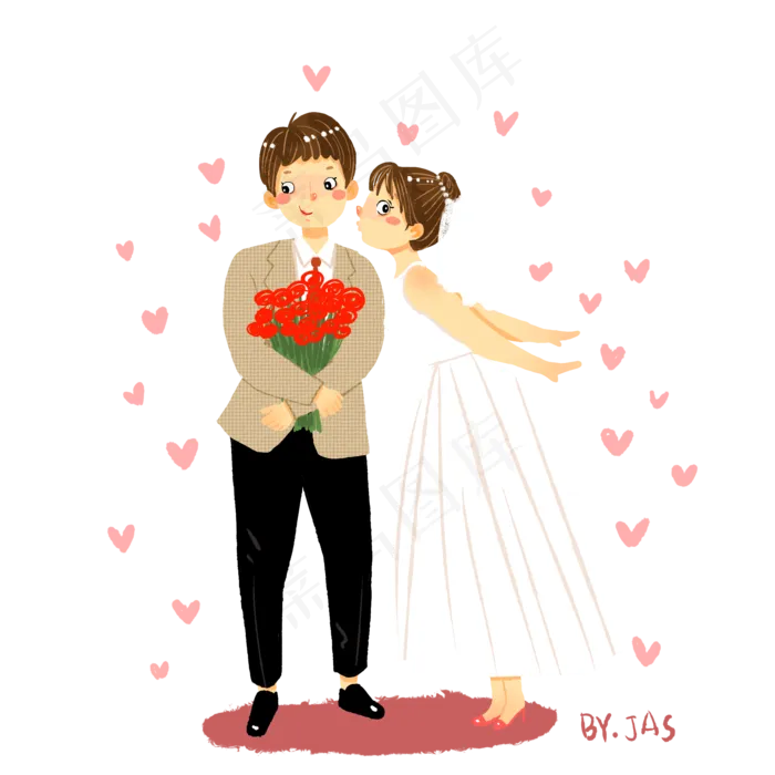 情人节结婚的情侣(2000X2000(DPI:300))psd模版下载
