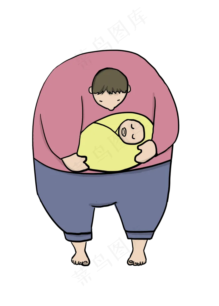 大大的爸爸怀里抱着小婴儿(2000X2800(DPI:300))psd模版下载